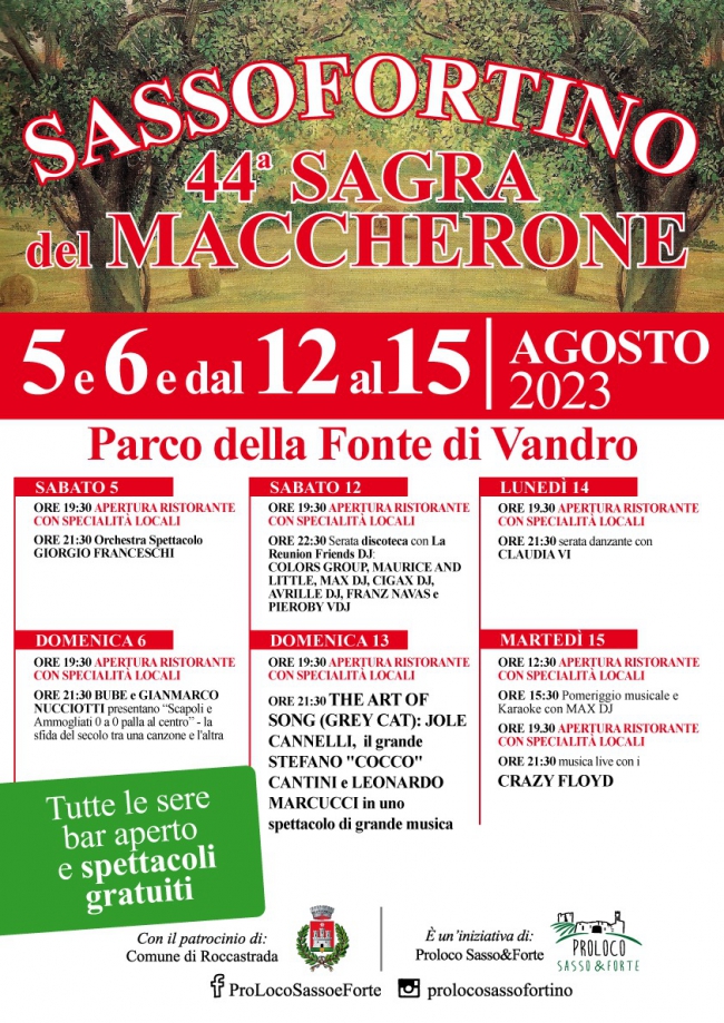 Sagra Maccherone Sassofortino Toscana Maremma